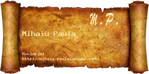 Mihaiu Paula névjegykártya